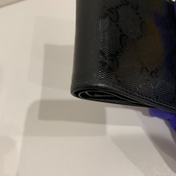 Gucci Black GG Imprime Bifold Wallet Sku#84194 (gently used, pocket peeling) - Picture 14 of 14